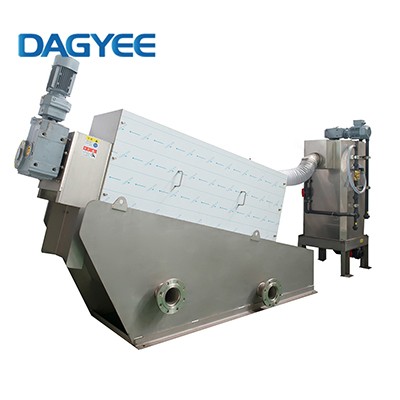 Screw Press Separator Multiplate Sludge Dehydrator With Automatic Poly Dosing System