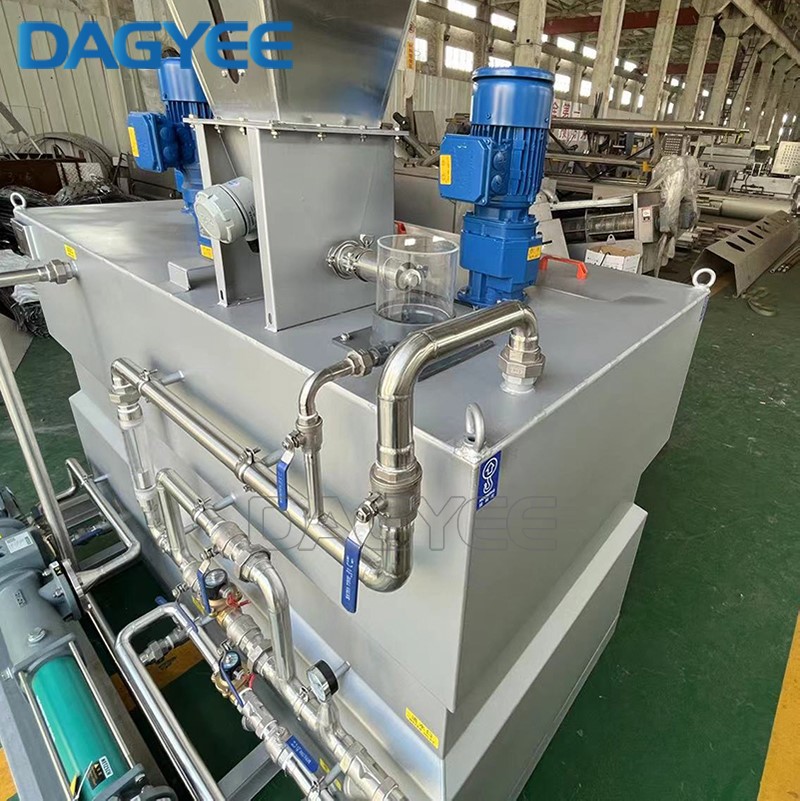 Three Tanks Mixer Chamber Continuous Flow Polymer Batching Station