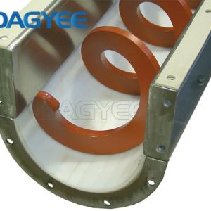 Transportador de tornillo sin eje regulable para tratamiento de agua variable